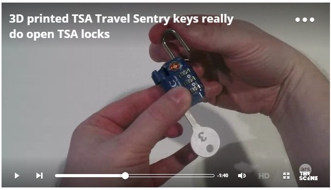 3D printed TSA Travel Sentry keys really do open TSA locks