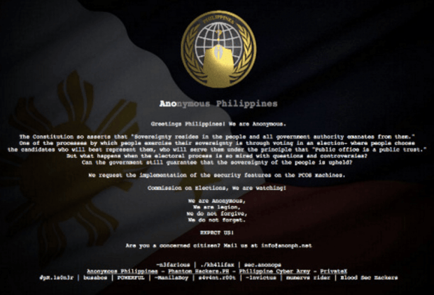 Anonymous Philippines hacked the COMELEC. It is the biggest government related data breach