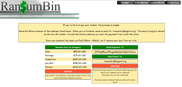Ran$umBin a dark web service dedicated to ransomware