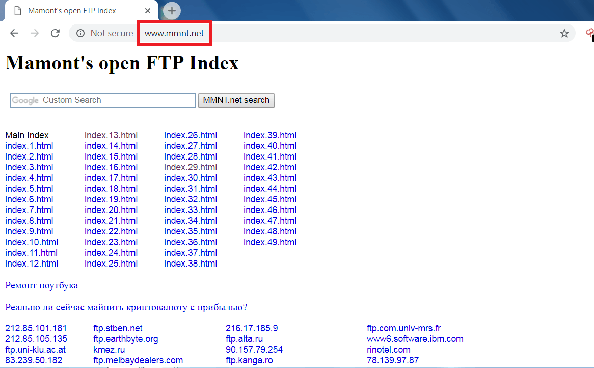 List of all Open FTP Servers in the World photo image