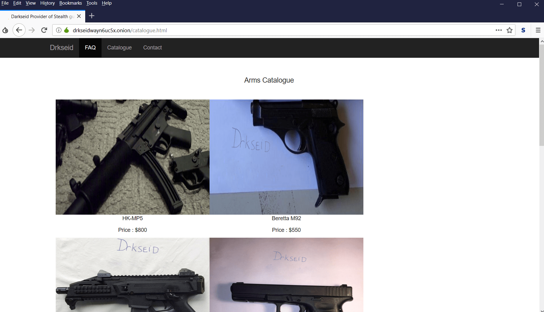 Darknet guns market