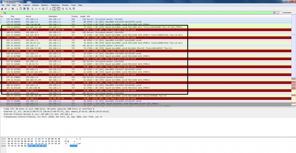 wireshark with 50K bots