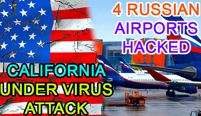 airport hacked russia hack hacking california cyberatack ransomware malware us united states