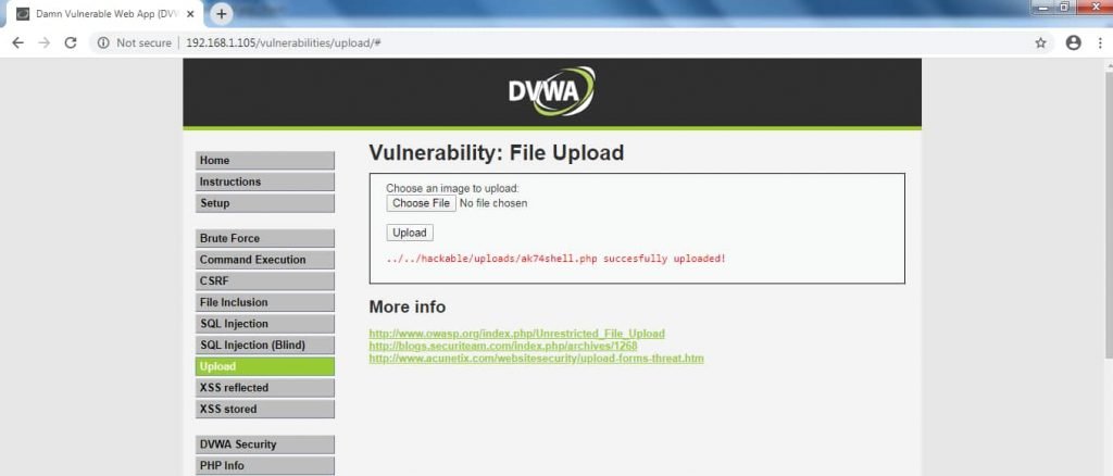 Vulnerability : File Upload
