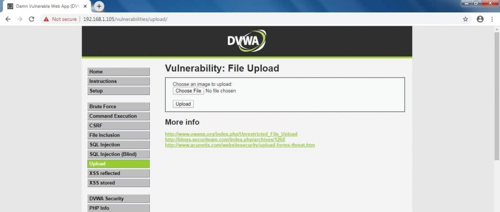 DVWA Vulnerability File Upload