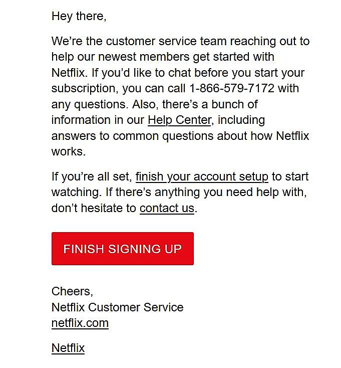 NetFlix Phishing Email 1