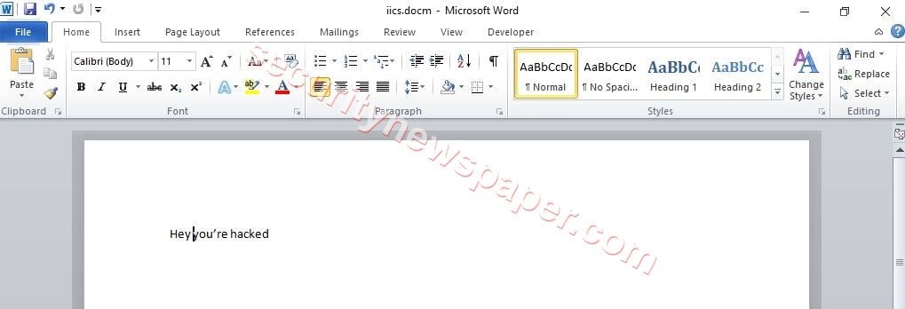 Malicious Word File