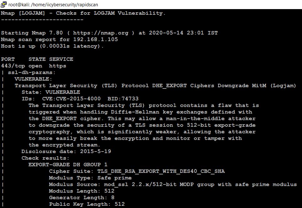 Rapidscan - Logjam Vulnerability