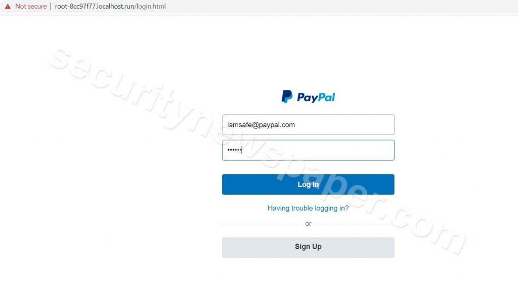 PayPal Phishing Page