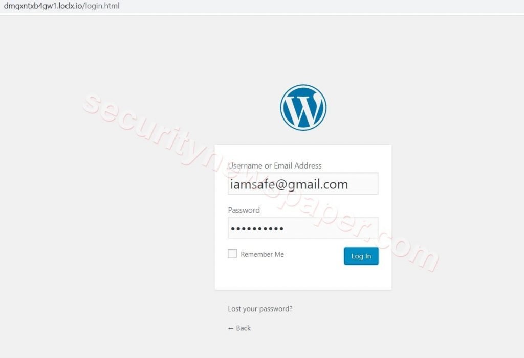 WordPress - Phishing Page