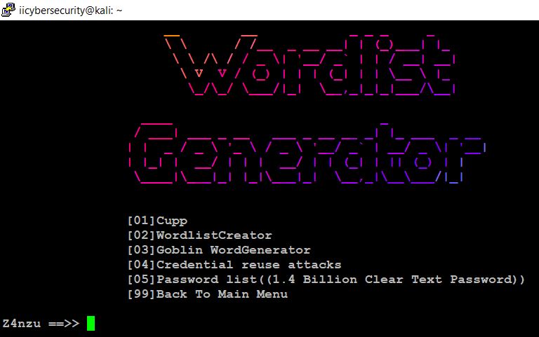 Hacking Tool - Wordlist Generator