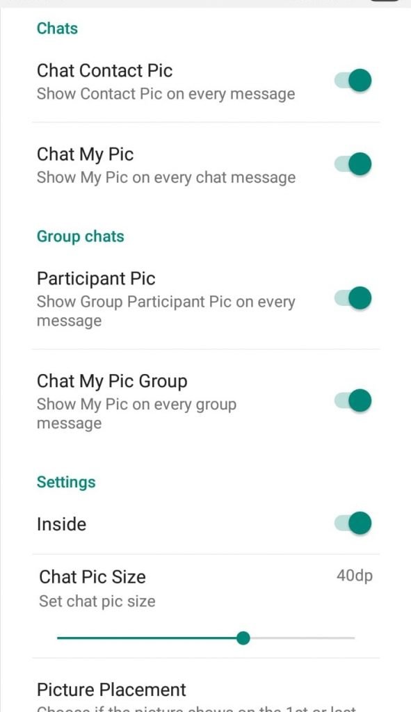 GBWhatsapp - Chat screen - Action Bar 