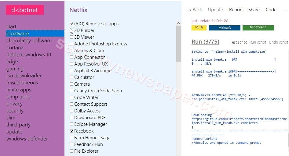 Debotnet - Bloatware