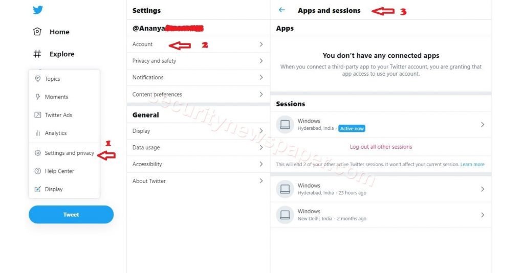 Twitter Settings and Privacy