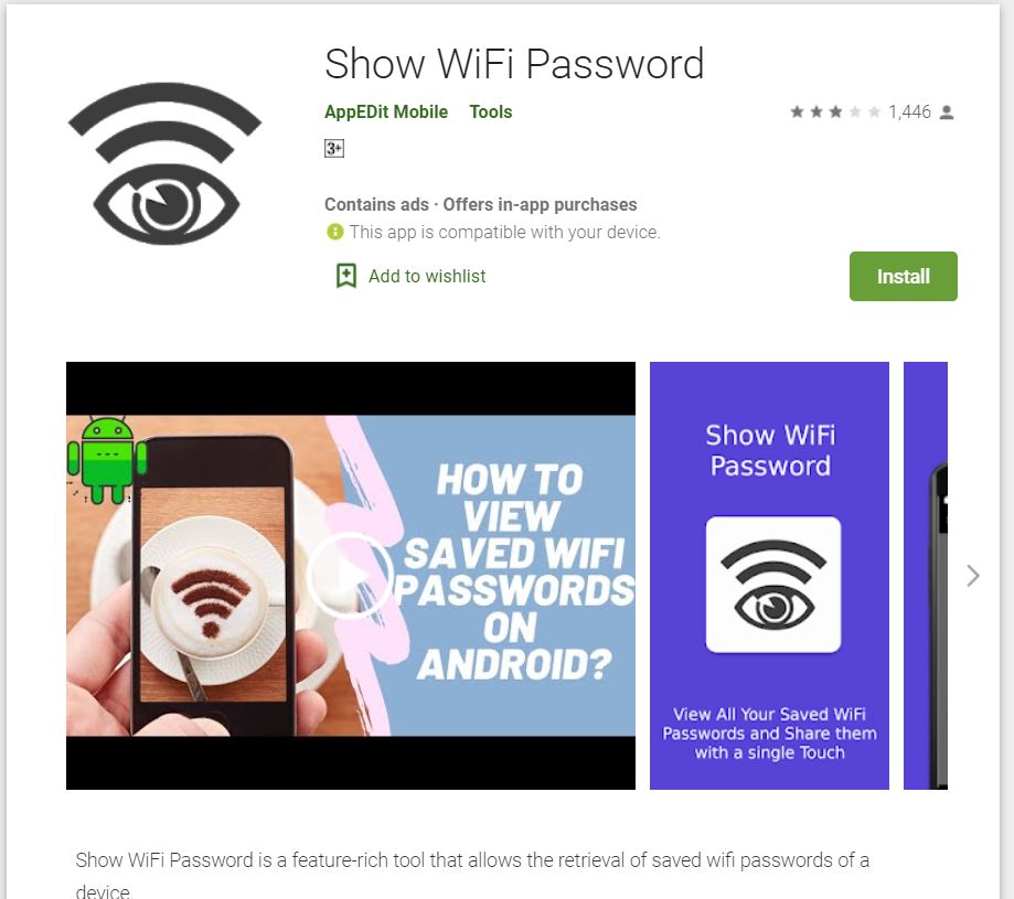 Show WIFI Password