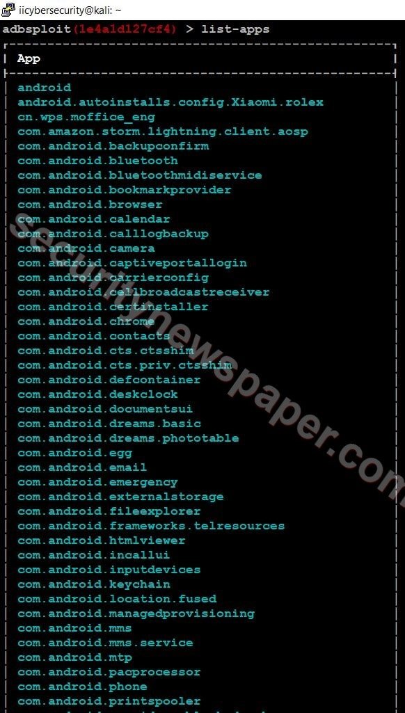 ADBSploit - List Apps