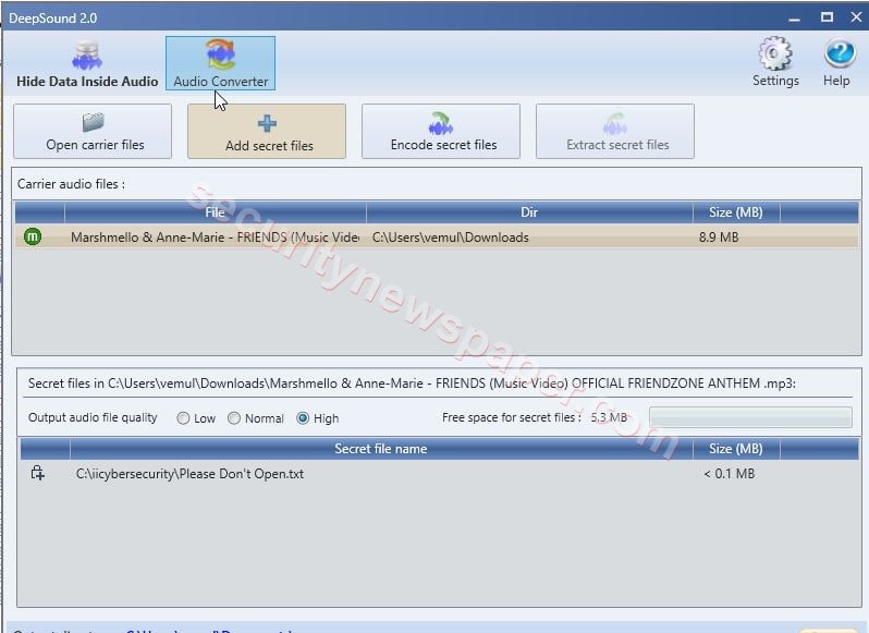 DeepSound-2.0 - Add Audio/Secret Files