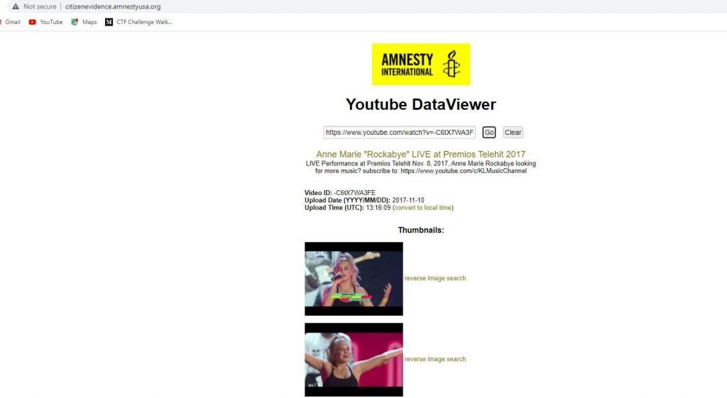 YouTube data viewer
