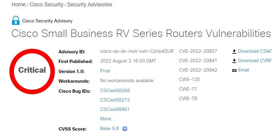 3 critical vulnerabilities in 9 Cisco Router models allows complete takeover of any network