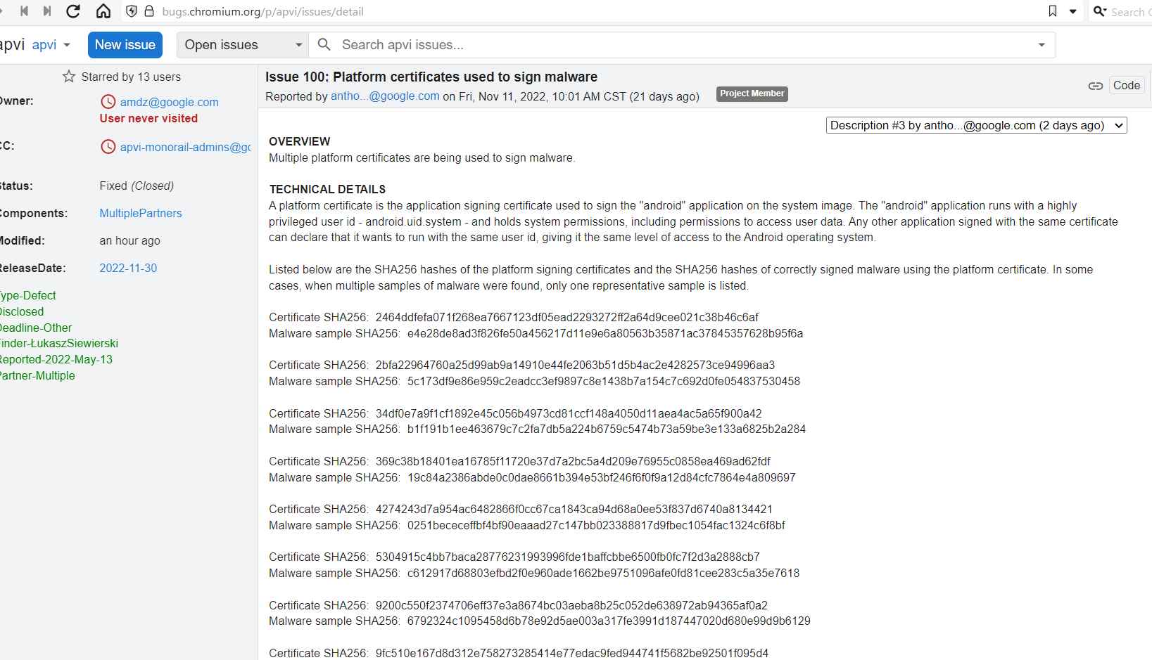 Bad news! The platform certificates of many phone manufactures have