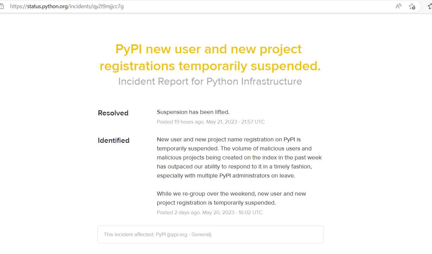 PyPI gives up against hackers, stops new user signups and new packages ...