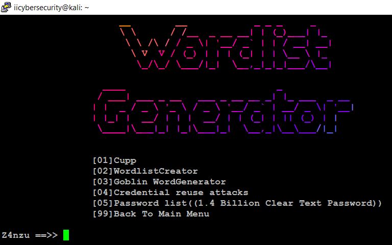 Hacking Tool - Wordlist Generator