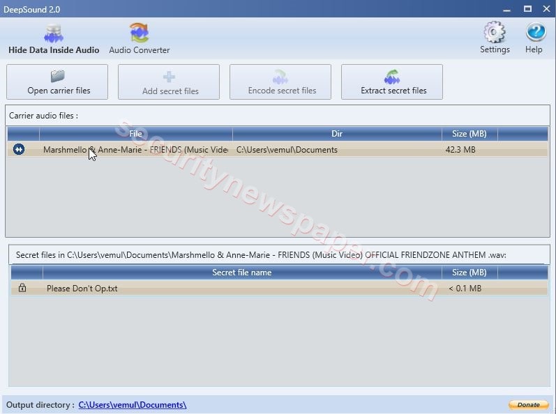 DeepSound-2.0 - Extract Audio File
