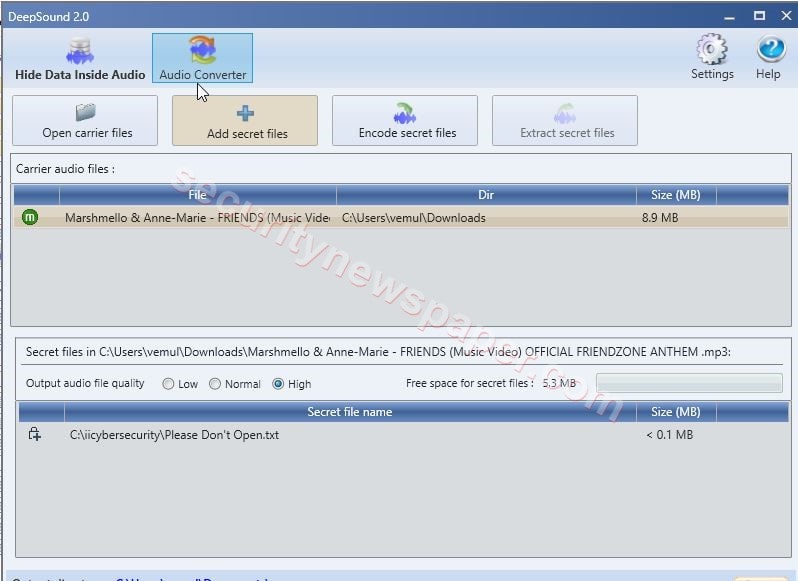 DeepSound-2.0 - Add Audio/Secret Files
